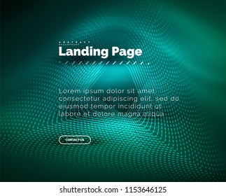 Neon glowing background for landing page. Vector illustration