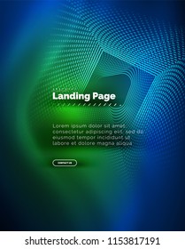 Neon glowing background for landing page. Vector illustration
