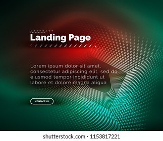 Neon glowing background for landing page. Vector illustration