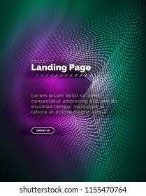 Neon glowing background for landing page. Vector illustration