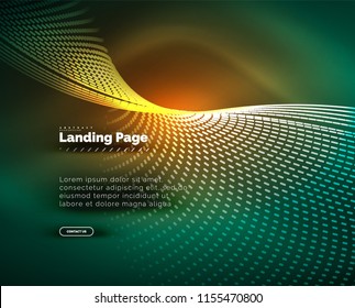 Neon glowing background for landing page. Vector illustration