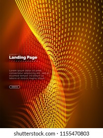 Neon glowing background for landing page. Vector illustration