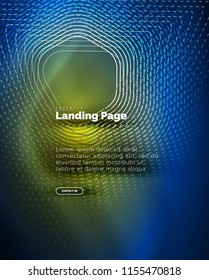 Neon glowing background for landing page. Vector illustration