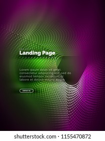 Neon glowing background for landing page. Vector illustration