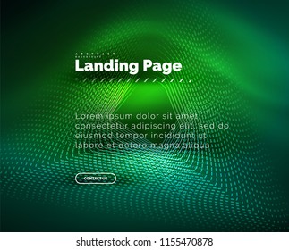 Neon glowing background for landing page. Vector illustration