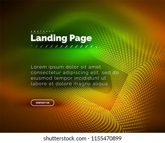 Neon glowing background for landing page. Vector illustration