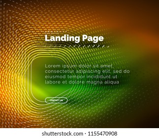 Neon glowing background for landing page. Vector illustration