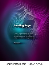 Neon glowing background for landing page. Vector illustration