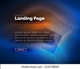 Neon glowing background for landing page. Vector illustration