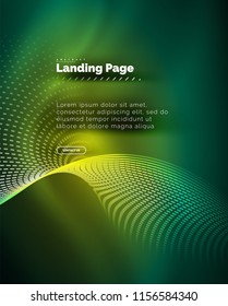 Neon glowing background for landing page. Vector illustration