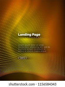 Neon glowing background for landing page. Vector illustration