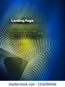 Neon glowing background for landing page. Vector illustration