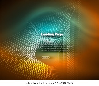 Neon glowing background for landing page. Vector illustration