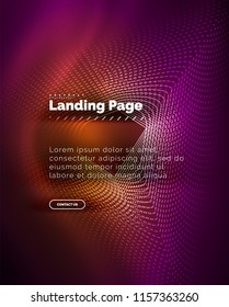 Neon glowing background for landing page. Vector illustration