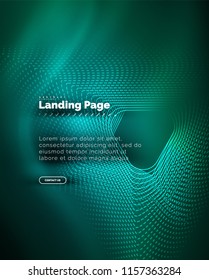 Neon glowing background for landing page. Vector illustration