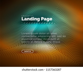 Neon glowing background for landing page. Vector illustration