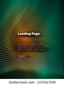 Neon glowing background for landing page. Vector illustration