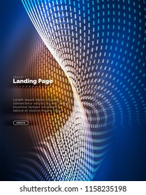 Neon glowing background for landing page. Vector illustration