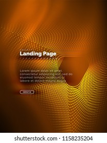 Neon glowing background for landing page. Vector illustration