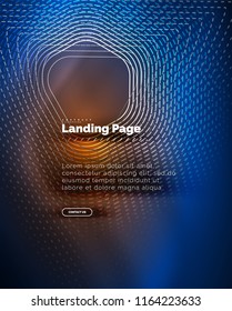 Neon glowing background for landing page. Vector illustration