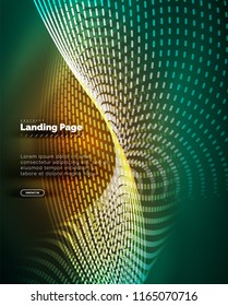 Neon glowing background for landing page. Vector illustration