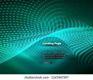 Neon glowing background for landing page. Vector illustration