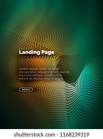 Neon glowing background for landing page. Vector illustration