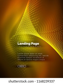 Neon glowing background for landing page. Vector illustration