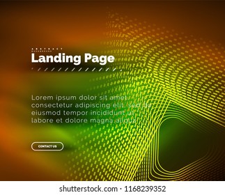 Neon leuchtender Hintergrund für die Landung Seite. Vektorgrafik