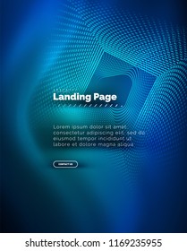 Neon glowing background for landing page. Vector illustration