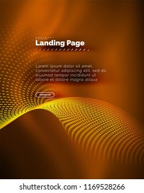 Neon glowing background for landing page. Vector illustration