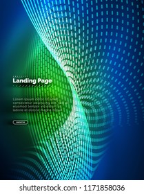 Neon glowing background for landing page. Vector illustration