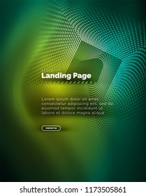 Neon glowing background for landing page. Vector illustration