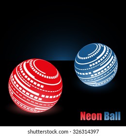 Neon glowing balls dark background  stylish beautiful