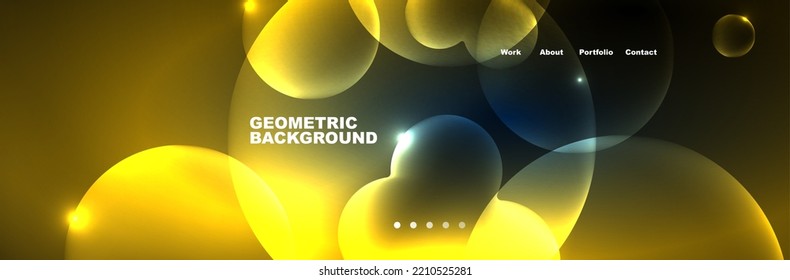Burbujas brillantes de neón, círculos de magia concepto de luz espacial de energía, diseño de fondo abstracto de fondo de papel tapiz