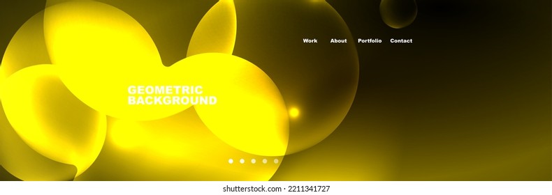 Neon glowing bubbles, circles magic energy space light concept, abstract background wallpaper design