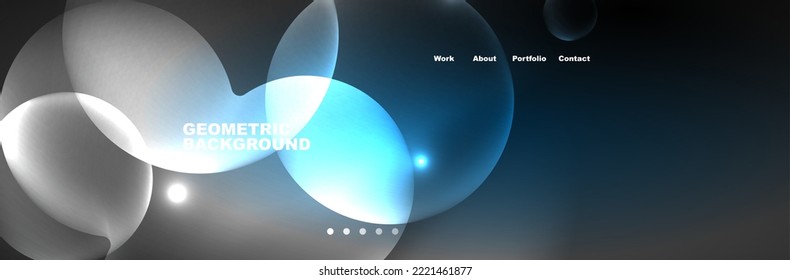 Neon glowing bubbles, circles magic energy space light concept, abstract background wallpaper design