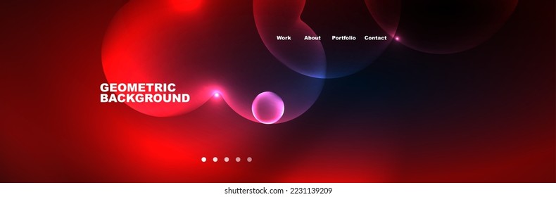 Neon glowing bubbles, circles magic energy space light concept, abstract background wallpaper design