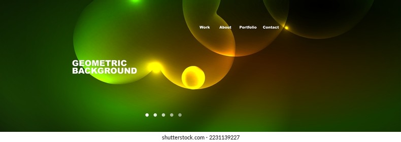 Burbujas brillantes de neón, círculos de magia concepto de luz espacial de energía, diseño de fondo abstracto de fondo de papel tapiz