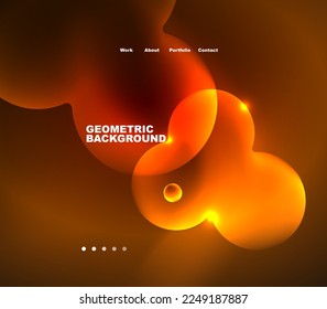 Neon glowing bubbles, circles magic energy space light concept, abstract background wallpaper design