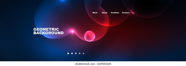Neon glowing bubbles, circles magic energy space light concept, abstract background wallpaper design