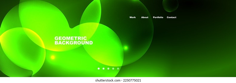 Neon glowing bubbles, circles magic energy space light concept, abstract background wallpaper design