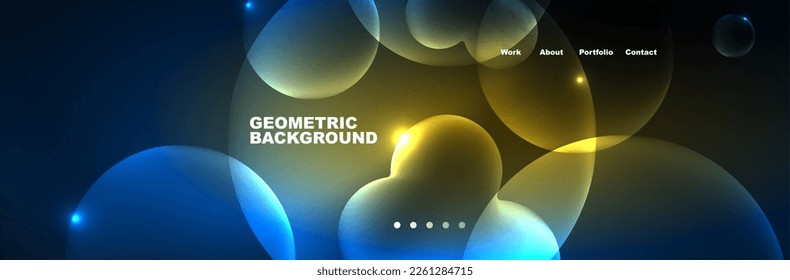 Neon glowing bubbles, circles magic energy space light concept, abstract background wallpaper design