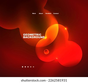 Neon glowing bubbles, circles magic energy space light concept, abstract background wallpaper design