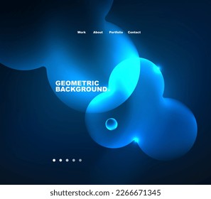 Neon glowing bubbles, circles magic energy space light concept, abstract background wallpaper design