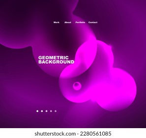 Neon glowing bubbles, circles magic energy space light concept, abstract background wallpaper design