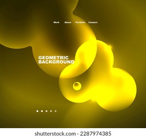 Neon glowing bubbles, circles magic energy space light concept, abstract background wallpaper design