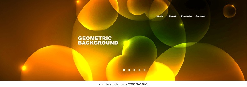 Neon glowing bubbles, circles magic energy space light concept, abstract background wallpaper design