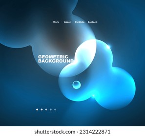 Neon glowing bubbles, circles magic energy space light concept, abstract background wallpaper design