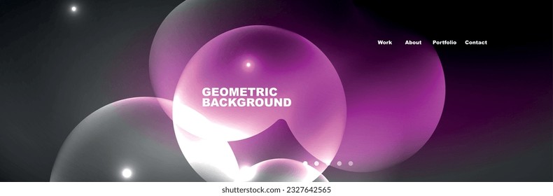 Neon glowing bubbles, circles magic energy space light concept, abstract background wallpaper design